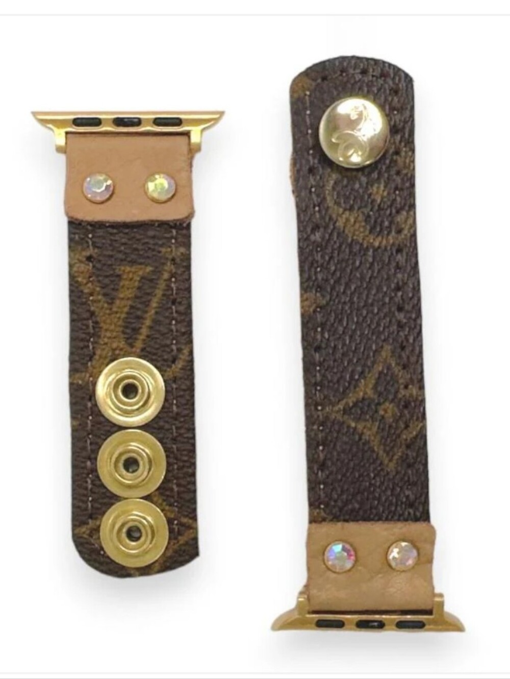 Beaudin Upcycled Monogram Brown Lv Apple Watch Band New